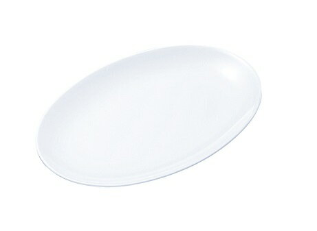 エンテック　メラミン食器　No.38BW　小判皿メタ型　10吋　白　JAN:4976391108679
