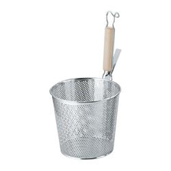 三宝産業　UK　18-8　パンチング　平底うどん揚　木柄【品番:0925 3195】JAN:4520785073533