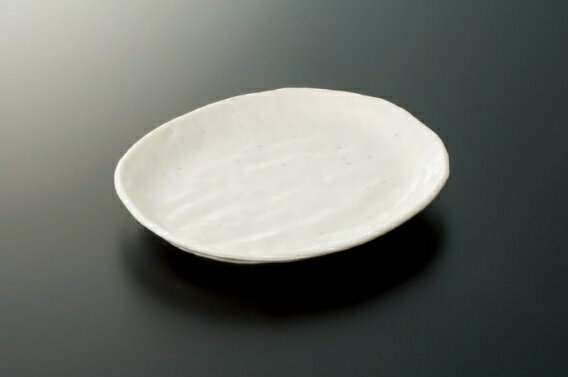 スリーラインメラミンウェア　白釉　16.5cm楕円皿　M−481HYU