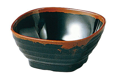 エンテック　メラミン食器　長次郎窯　AN50B　角小鉢　280ml　内黒　JAN:497639110