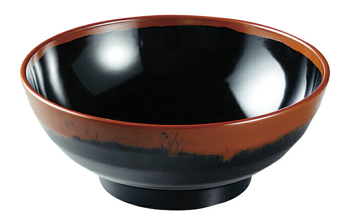 エンテック メラミン食器 長次郎窯 AN70B そば丼（特大）1,350ml 内黒 JAN:4976391102745