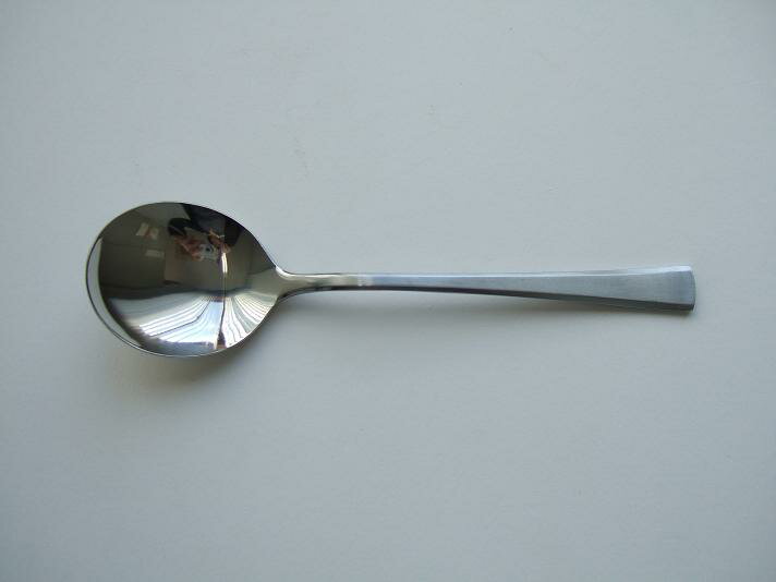 No.7200 18-0ステンレス シルクロードデザートスープスプーン 175mm艶消し仕上ハンドル