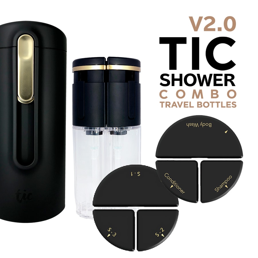 トラベルボトル豪華版 TIC SHOWER BOTTLE COMBO V2.0（シャワー用コンボセット）シャンプー・コンディショナー・ソープをひとまとめ！