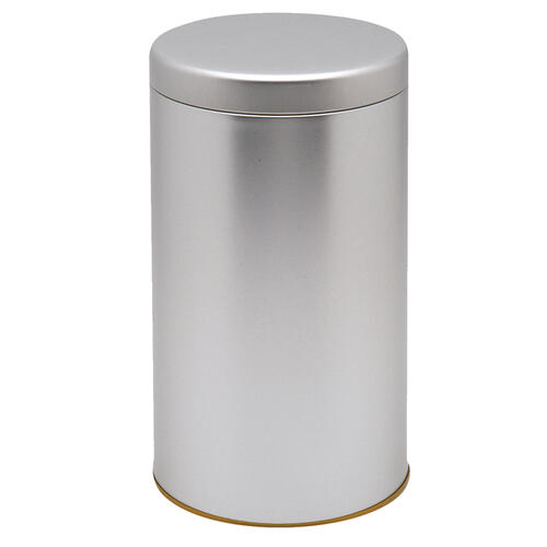 キャニスター　大 無地　 白銀／シルバー コーヒー缶 コーヒー (保存容器) ロゴ無し 容量500g