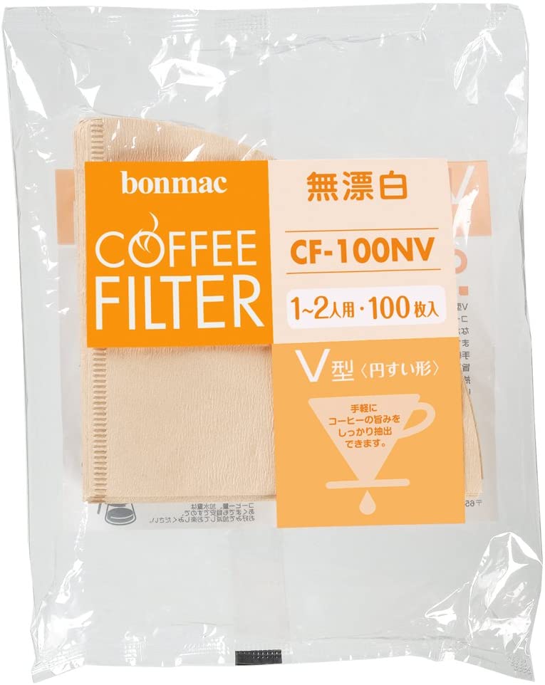 ボンマック V60円すいドリッパー用 コーヒー ペーパー （1〜2杯用）100枚入