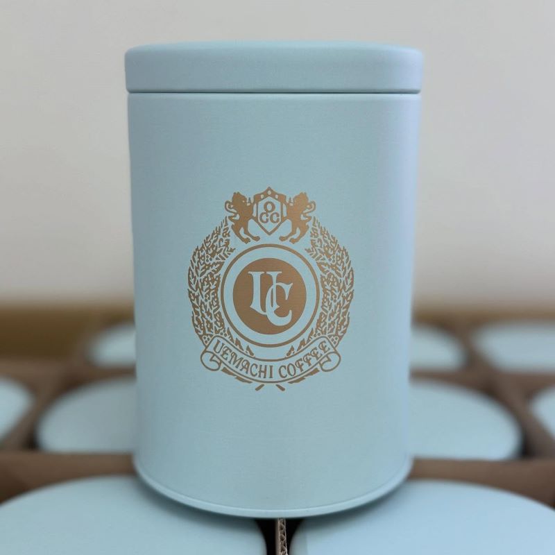 【上町珈琲オリジナル】NEW　ミント　艶なし　コーヒー缶（保存容器/キャニスター ）