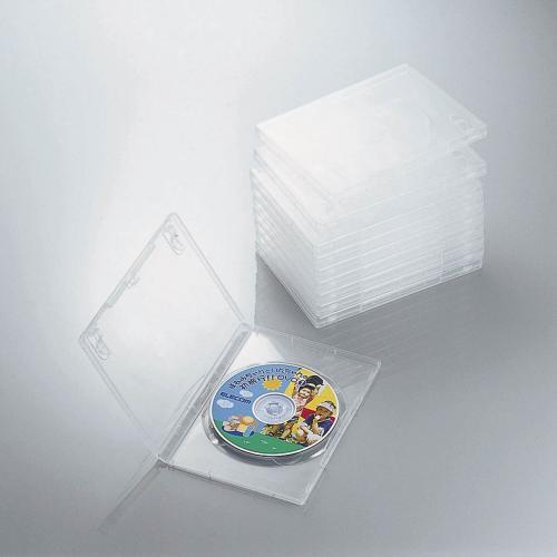 【4個セット】エレコム CCD-DVD03CR ディスクケース DVD CD 対応 DVDケース CDケース 1枚収納 10枚セット クリア