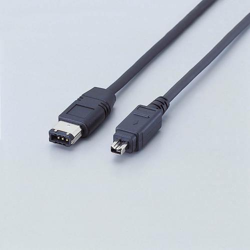 【正規代理店】 エレコム IE-461BK IEEE1394 FireWire400 ( i.LINK DV ) ケーブル 6pin-4pin 1.0m ブラック IEEE1394ケーブル