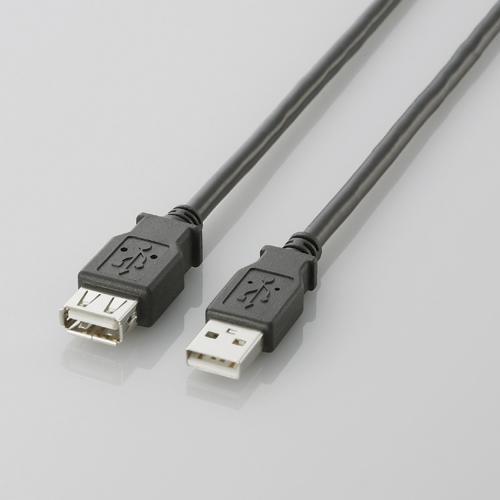 エレコム U2C-E05BK USB延長ケーブル USB2.0 A-Aメスタイプ 0.5m ブラック M USB2.0延長ケーブル ( A-A延長タイプ )