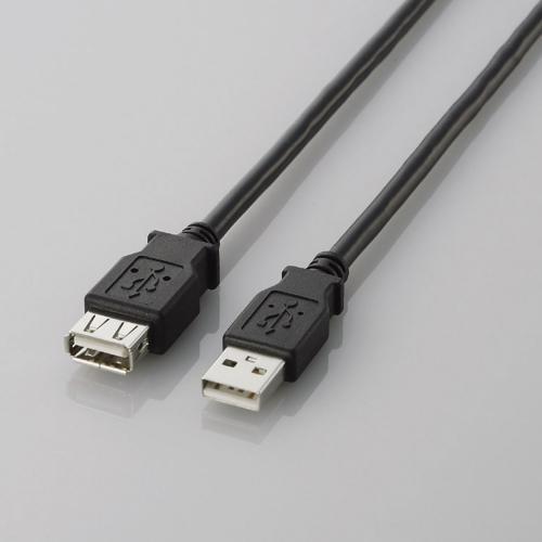 【 即日出荷 】 USB 延長コード USB延長ケーブル 5m エレコム U2C-E50BK USB2.0 Aオス-Aメス 延長 延長ケーブル USBケーブル RoHS指令準拠 480Mbps 金メッキピン ブラック