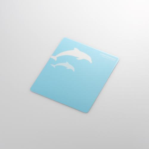 【3個セット】エレコム MP-111D マウスパッド 動物シルエット animal mousepad かわいい イルカ ライトブルー