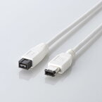 【正規代理店】 エレコム IE-961WH IEEE1394b FireWire800ケーブル 9pin-6pin 1.0m ホワイト FireWireケーブル ( 9ピン-6ピン )