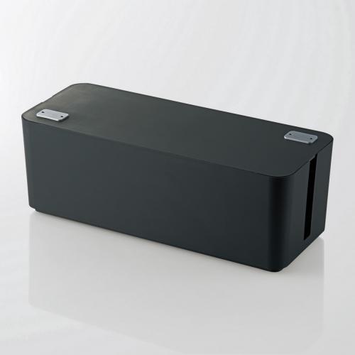 【正規代理店】 エレコム EKC-BOX001BK 電源タップまわりを整理して火災防止にも役立つ、燃えにくいケーブルボックス(6個口タップ向け) ELECOM タップ 配線 アクセサリー ホワイト ケーブル ケーブル整理 収納 ケーブルボックス 電源ケーブル 取り外し可能 送料無料