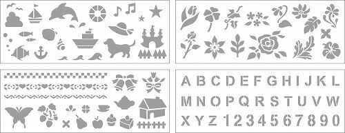 【3個セット】 アーテック ArTec ステンシル型紙4種セット 美術教材 図工 版画 美術 学校教材 学校用品 文房具 文具 画材 高校 小学校 自由研究 孔...