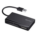 バッファロー BSCR300U2BK USB2.0 マルチカードリーダー ケーブル収納モデル ブラック 2倍速 BUFFALO 送料無料