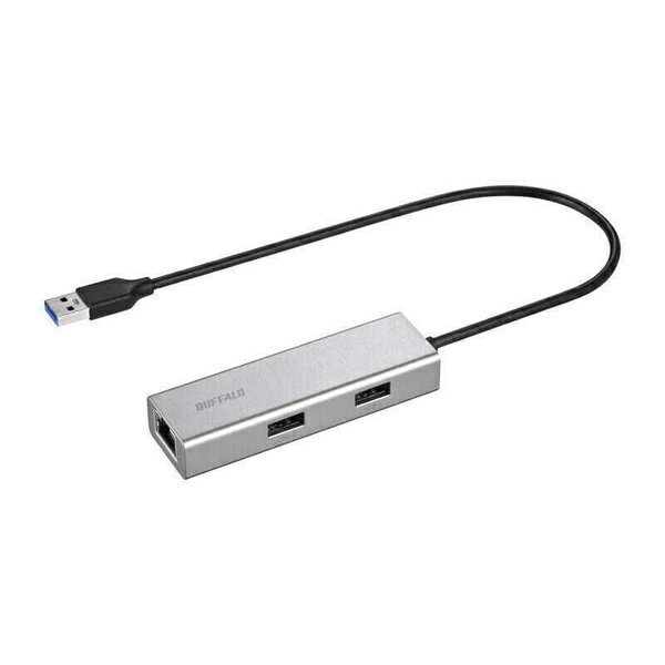 バッファロー LUD-U3-AU101SV LAN変換アダプタ USB-A オス メス LAN /USB-Ax3 1Gbps対応 Chrome/Mac/Windows11対応 Nintendo Switch対応 シルバー