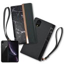 shizukawill iPhoneXR 手帳型 ケース アイファンデストラップホール付 iPhoneXR ブラック APIPXRCABK シズカウィル
