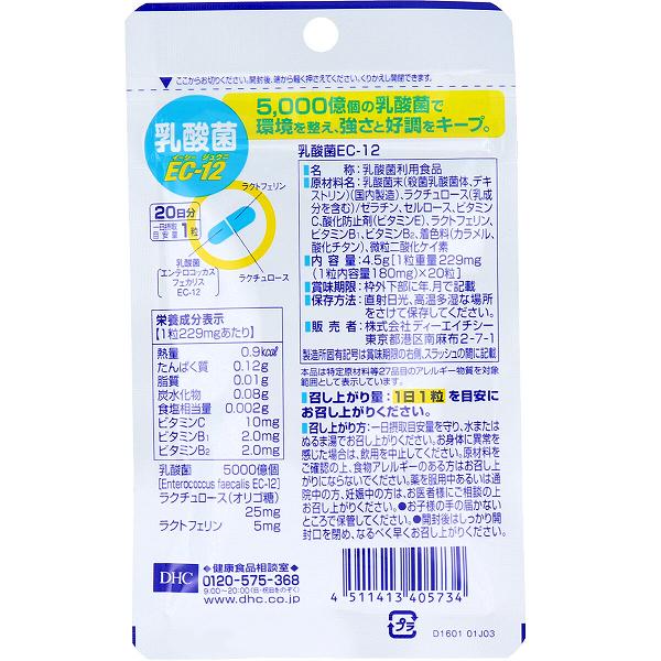 【2個セット】 DHC 乳酸菌EC-12 20日分 20粒入 2