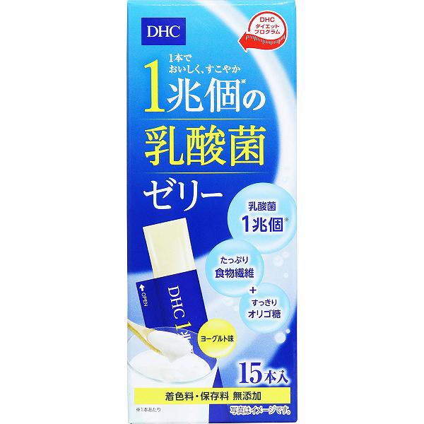 ※この商品は配送会社の都合により、北海道・沖縄・離島にはお届けできません。 ご注文が確認された場合、キャンセルさせて頂く可能性がございますのであらかじめご了承ください。スティックタイプの爽やか乳酸菌ゼリー！●たった1本で乳酸菌［Enterococcus faecalis EC-12］を1兆個も摂れるゼリーです。さらに、快調生活をサポートする［食物繊維］［オリゴ糖(ラクチュロース)］もプラスしました。●やさしい甘みと爽やかな酸味がマッチしたヨーグルト味。●1本あたり4.6kcalと低カロリーで、ダイエット中でも安心！●バッグやポーチに忍ばせておけるスリムなスティックタイプ。食後のデザートに、小腹がすいたときに、いつでもどこでもお楽しみいただけます。【名称】ゼリー【原材料】難消化性デキストリン(アメリカ製造)、乳酸醗酵卵白(卵・乳成分・大豆を含む)、ラクチュロースシロップ、乳又は乳製品を主原料とする食品、乳酸菌(殺菌)、還元水あめ／ゲル化剤(増粘多糖類)、香料、甘味料(ソーマチン、アセスルファムK、アスパルテーム・L-フェニルアラニン化合物)、酸味料、ビタミンP【栄養成分表示(1本あたり)】熱量：4.6kcaLたんぱく質：0.1g脂質：0g炭水化物：2.4g(糖質0.6g、食物繊維1.8g)食塩相当量：0.01g乳酸菌［Enterococcus faecalis EC-12］：1兆個ラクチュロース(オリゴ糖)：150mg【召し上がり方】・1日1本を目安にお召し上がりください。・冷やすといっそうおいしくなります。【保存方法】・直射日光、高温多湿な場所をさけて、なるべく涼しい所に保存してください。【注意】・本品は、そのまま吸い込むとのどに詰まるおそれがあります。よく噛んでお召し上がりください。・袋の角や、切り口で、手指や口等を傷つけないようにご注意ください。・個包装開封時に中身がこぼれないようにご注意ください。衣類が汚れる場合があります。・個包装開封後は早めにお召し上がりください。・保管状況により色調に差が生じる場合がありますが品質に問題はありません。・原材料の一部に、卵、乳成分、大豆を含みます。個装サイズ：57X142X57mm個装重量：約261g内容量：225g(15g×15本)ケースサイズ：40.5X16.4X31cmケース重量：約3.6kg※この商品は配送会社の都合により、北海道・沖縄・離島にはお届けできません。 ご注文が確認された場合、キャンセルさせて頂く可能性がございますのであらかじめご了承ください。