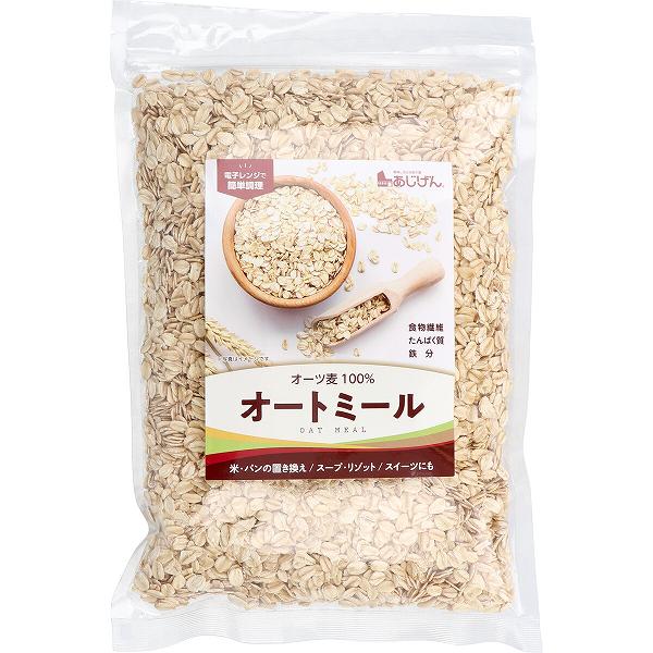 ※この商品は配送会社の都合により、北海道・沖縄・離島にはお届けできません。 ご注文が確認された場合、キャンセルさせて頂く可能性がございますのであらかじめご了承ください。オート麦を加熱して薄く伸ばし、食べやすく加工したロールドオーツです。●白米と比べてカロリーや糖質が控えめであるため、主食の置き換えとして注目されています。●食物繊維や鉄分も含んでおり白米やパンと比べて栄養バランスに優れた穀物です。●味付けはされていませんが、一度加熱しているので調理しやすいのも特徴です。【名称】オートミール【原材料】オーツ麦【栄養成分(100gあたり)】エネルギー：380kcaLたんぱく質：13.7g脂質：5.7g炭水化物：69.1g　糖質：59.7g　食物繊維：9.4g食塩相当量：0g鉄：3.9mg※推定値【保存方法】・直射日光、高温・多湿を避けて、常温で保存してください。【お召し上がり方】・お米やパンの代わりとして、チャーハンやカレー等、色々な料理にご使用ください。電子レンジでも調理できるので、簡単・時短レシピとしても幅広くアレンジできます。【注意】・製品の中に穀皮の一部などが混入することがありますが原料の一部です。十分ご注意のうえ、取り除いてご使用ください。・開封後はチャックを閉めて湿気を避けて保管し、賞味期限に関わらず、お早めにご使用ください。・本製品製造工場では、小麦、そば、卵、乳成分、落花生、えび、かにを含む製品を製造しています。個装サイズ：200X300X30mm個装重量：約520g内容量：500g原産国：オーストラリア※この商品は配送会社の都合により、北海道・沖縄・離島にはお届けできません。 ご注文が確認された場合、キャンセルさせて頂く可能性がございますのであらかじめご了承ください。