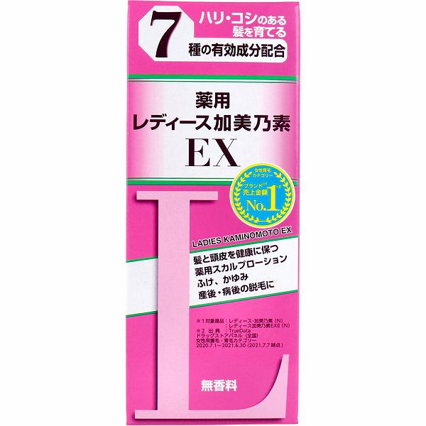 ※この商品は配送会社の都合により、北海道・沖縄・離島にはお届けできません。 ご注文が確認された場合、キャンセルさせて頂く可能性がございますのであらかじめご了承ください。抜け毛予防を主目的とした髪のエイジングケア※のための無香料スカルプローション。健やかな髪を育てるための有効成分をバランスよく配合し、複合作用で頭皮・毛根機能を整えてふけ・かゆみや抜け毛を防ぎ、髪を健やかに保つとともに、ハリ・コシ・ボリューム感のある美しい髪を育みます。※年齢に応じたお手入れのこと。●和漢植物成分、カミゲンKが血行を促進し抜け毛を防ぎます。●細胞活性化成分、CS-ベースが細胞のエネルギー代謝を円滑にして発毛を促します。●サリチル酸の殺菌作用で雑菌の繁殖を抑え、ふけ・かゆみを防ぎます。●β-グリチルレチン酸が頭皮の荒れを防ぎ、かゆみを抑えます。●塩酸ピリドキシンが細胞の新陳代謝機能に働き、正常化をサポートし、過剰な皮脂分泌を抑え、ふけ・かゆみを防ぎます。●無香料タイプです。【医薬部外品】【効能・効果】育毛、薄毛、かゆみ、脱毛の予防、毛生促進、発毛促進、ふけ、病後・産後の脱毛、養毛【成分】★有効成分塩酸ピリドキシン、β-グリチルレチン酸、サリチル酸、D-パントテニルアルコール、ヒノキチオール、カミゲンK、CS-ベース★その他の成分水、無水エタノール、プロピレングリコール、ジカプリル酸プロピレングリコール【使用方法】適宜、適量を頭皮にふりかけ、よくマッサージしてください。※1日2回（朝、夜など）、1回の使用量は3〜4mLがめやすです。【注意】・皮膚の弱い方、化粧品などでかぶれた経験のある方、アレルギーを起こしやすい方は、 使用前に内腕(腕の内側のやわらかい部分)に本剤を少量塗布し、24時間洗わずにそのままにして カユミ、発赤等の異常のないことを確かめてからご使用になることをおすすめします。・皮膚に異常が生じていないかよく注意してご使用ください。・本剤が皮膚に合わないとき、即ち次のような場合には使用を中止してください。そのまま使用を続けますと、症状を悪化させることがありますので、 皮膚科専門医等にご相談されることをおすすめします。(1)使用中、赤味、はれ、かゆみ、刺激、色抜け(白斑等)や黒ずみ等の異常が現れた場合。(2)使用した皮膚に直射日光があたって上記のような異常が現れた場合。・傷やはれもの、湿疹等異常のある部位には使用しないでください。・目にはいったときは、すぐにきれいな水で洗眼してください。・本品は頭部用です。他の部位には使用しないでください。・乳幼児の手の届かないところに保管してください。・極端に低温または高温の場所、直射日光のあたる場所には保管しないでください。・使用後は必ずしっかりキャップをしめてください。・本品はアルコール製品ですので、保管および取扱いにあたっては火気に十分注意してください。・皮膚の弱い方、化粧品などでかぶれた経験のある方、アレルギーを起こしやすい方は、使用前、上腕の内側のやわらかい部分に本品を少量塗布し、24時間そのままにして、かゆみ、発赤等の異常がないことを確かめてからご使用ください。個装サイズ：59X144X42mm個装重量：約179g内容量：150mL製造国：日本※この商品は配送会社の都合により、北海道・沖縄・離島にはお届けできません。 ご注文が確認された場合、キャンセルさせて頂く可能性がございますのであらかじめご了承ください。