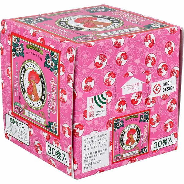 【4個セット】 金鳥の渦巻 ミニサイズ ローズの香り 箱入 30巻入 殺虫剤 虫除け 洗剤 大日本除