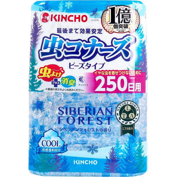 【10個セット】 金鳥 虫コナーズ ビーズタイプ 250日用 シベリアンフォレストの香り 360g