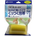 ※この商品は配送会社の都合により、北海道・沖縄・離島にはお届けできません。 ご注文が確認された場合、キャンセルさせて頂く可能性がございますのであらかじめご了承ください。つきつきホータイは、皮ふにはつかず、包帯だけが重ねて巻くだけでくっつく自着性伸縮包帯です！●特殊加工により皮ふにはくっつかず、ベトツキもありません。●髪の毛にはくっつかないので犬などのケガにも使えます。●包帯どうしは、重ねて巻くとくっつきますので巻きズレがありません。●伸縮性ですから凸凹部位にも巻きやすくフィットします。●広い部位に巻くとき、途中から新たにつきつきホータイを巻きたせます。●自着性ですから、包帯止め(ホック)が不要です。【使用法】●からだの末梢から中枢(末端から胸の方)へむけて巻いてください。●強くひっぱらずにできるだけソフトに巻いてください。●包帯の外側がからだに接するように巻くと、よりきれいに巻けます。●最後に包帯を止めるときは軽く圧着してください。【使用上の注意】■この製品は天然ゴムラテックスを使用しています。天然ゴムラテックスは、まれにアレルギー性症状を起こすことがあります。このような症状を起こした場合には、直ちに使用を中止し、医師に相談してください。■強くひっぱって巻くと血行障害をおこすことがありますので、ソフトに巻いてください。■直接キズぐちに巻かないでください。■本品の使用により、発疹・発赤、かゆみ等が生じた場合は、使用を中止し医師又は薬剤師に相談してください。【保管上の注意】■小児の手の届かない所に保管してください。■直射日光をさけ、必ず容器に入れて、なるべく湿気の少ない涼しい所に保管してください。※洗濯を行うと、伸縮性が損なわれます。※本品に付着している黒っぽい粒は、綿糸に含まれる綿花のガクなどの植物成分です。天然素材の特徴であり、衛生上問題はありません。個装サイズ：125X175X55mm個装重量：約25g内容量：6cmX3mX1個入製造国：日本※この商品は配送会社の都合により、北海道・沖縄・離島にはお届けできません。 ご注文が確認された場合、キャンセルさせて頂く可能性がございますのであらかじめご了承ください。