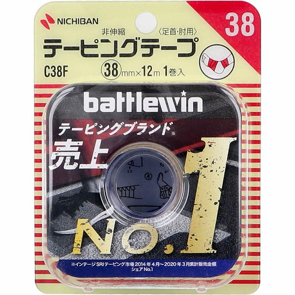 ※この商品は配送会社の都合により、北海道・沖縄・離島にはお届けできません。 ご注文が確認された場合、キャンセルさせて頂く可能性がございますのであらかじめご了承ください。スポーツテーピングの基本となる、テープが伸びない固定用テーピングテープです。●スポーツによるケガの予防、再発防止、応急処置などの固定に●手切れ性がよく使いやすい●非伸縮●足首・肘用【特徴】粘着性：あり伸縮性：なしはくり紙：なし手切れ性：ありテープ色：白【使用上の注意】・テープにてカブレ アレルギー症状(発疹・発赤・かゆみなど) が発生したら直ちに使用を中止してください。また、過去に発生したことがある方は使用しないでください。 ・キズぐち、皮ふ炎等には貼らないでください。 ・皮ふを引っ張らないように貼り、はがす際は体毛に沿ってゆっくりはがしてください。 ・皮ふのダメージを減らすため、使用時間はできるだけ短くしてください。 ・皮ふの弱いところや体毛の多いところに使用する場合は別売のアンダーラップテープを先に巻いてください。 ・手切れ性がありますが、切りにくい場合はハサミをご使用ください。 ・ガーゼやシップ等の固定には使用しないでください。個装サイズ：85X43X110mm個装重量：約102g内容：38mm×12m×1ロール入製造国：日本※この商品は配送会社の都合により、北海道・沖縄・離島にはお届けできません。 ご注文が確認された場合、キャンセルさせて頂く可能性がございますのであらかじめご了承ください。