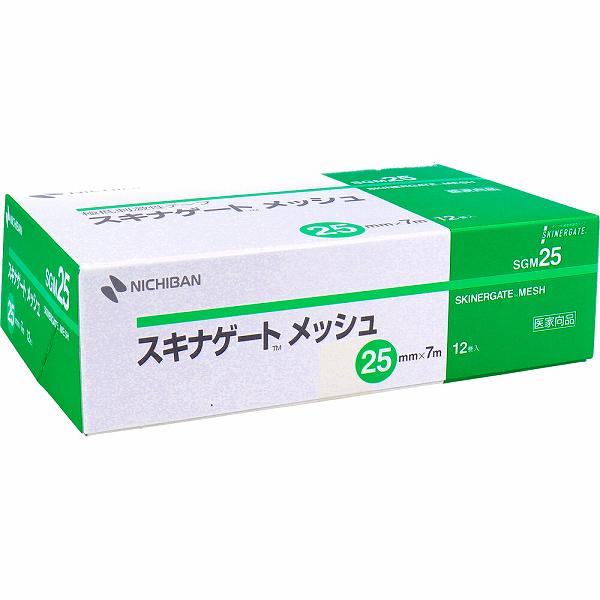 ※この商品は配送会社の都合により、北海道・沖縄・離島にはお届けできません。 ご注文が確認された場合、キャンセルさせて頂く可能性がございますのであらかじめご了承ください。低刺激性粘着剤とメッシュ素材の基材により、皮膚へのやさしさと固定力を両立しました。皮膚になじみやすく、はがす時の痛みや角質のはがれを軽減します。●長時間貼っていても、従来品と同等の皮膚粘着力を有し、はく離角質細胞量は少ないです。●テープ基材に柔軟性が高い不織布を採用しているため、貼付中の皮膚へのストレスを軽減できます。●小さい力でよく伸び るため、皮膚の小さな動きにも追従します。●粘着剤が柔らかく、長時間貼っていても皮膚が浸軟しにくいため、はがす時の痛みが少ないです。また、はがす時のはく離角質細胞量もわずかです。【用途】ガーゼの固定。カテーテル、チューブの固定。【使用上の注意】・伸ばした状態で貼ると皮膚刺激の原因となります。テープは引っ張って貼らないでください。・傷口には直接貼らないでください。・使用中、発疹・発赤、かゆみ等の症状が現れた場合は使用を中止してください。・はがす時は、皮膚を傷めないよう体毛の流れに沿ってゆっくりはがしてください。【保管上の注意】・水濡れに注意し、高温、多湿、直射日光のあたる場所を避けて、室温保存してください。個装サイズ：173X53X83mm個装重量：240g内容量：25mmX9m 12巻入製造国：日本※この商品は配送会社の都合により、北海道・沖縄・離島にはお届けできません。 ご注文が確認された場合、キャンセルさせて頂く可能性がございますのであらかじめご了承ください。