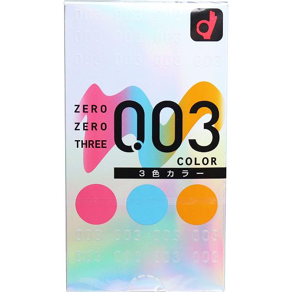 【6個セット】 オカモト ゼロゼロスリー003コンドーム 3色カラー 12個入
