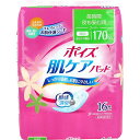 ※この商品は配送会社の都合により、北海道・沖縄・離島にはお届けできません。 ご注文が確認された場合、キャンセルさせて頂く可能性がございますのであらかじめご了承ください。キレイがつづくお肌快適シート採用！抗菌の表面シートで細菌の増殖を抑制。お肌の清潔をキープして肌トラブルを軽減します。●機能性セルロースナノファイバーに保持された金属イオンの2つの効果：発生ししたニオイをすぐに消臭してニオイ戻りも防ぐ。24時間抗菌でニオイ菌の増殖を防ぐ。●すばやく安心の吸収力：水分をすばやく引き込みしっかり閉じ込めるから表面のさらさら感がつづく。●横モレをブロック：2枚重ねの立体ギャザーとサイドギャザーが横からのモレやしみ出しを防ぐ。●素肌と同じ弱酸性：お肌にやさしくふれる弱酸性のやわらか表面シート。●かわいい花柄エンボス。●開封時に音が気になりにくいやわらか不織布梱包。※生理用ナプキンではありません。【医療費控除対象品】【品名】女性用軽度尿吸収製品(大人用おむつ)【製品寸法】幅12cm×長さ30cm／170cc【素材】表面材：ポリオレフィン系不織布吸水材：綿状パルプ、高分子吸水材、ポリオレフィン系不織布、吸収紙防水材：ポリエチレン止着材：合成ゴム系伸縮剤：ポリウレタン結合材：合成ゴム系【抗菌剤の種類】無機系抗菌剤【抗菌加工部位】表面材、吸収紙【使い方】・ピンクのテープ部分をめくると包装がはがれます。・ピンクのテープがついてる方が前です。包装には前を示す矢印がついています。・裏面のフィットテープを下着にあててお使いください。【使用上の注意】・お肌に合わない時は医師に相談してください。・汚れたパッドは早くとりかえてください。・テープは直接お肌につけないでください。・洗濯はしないでください。・高温になる場所での保管は避けてください。【保管上の注意】・開封後は、ほこりや虫が入らないよう、衛生的に管理してください。【使用後の処理】・汚れた部分を内側にして丸め、不衛生にならないように処理してください。・トイレにパッドを捨てないでください。・使用後のパッドの破棄方法は、お住まいの地域のルールに従ってください。・外出時に使ったパッドは持ち帰りましょう。個装サイズ：170X205X110mm個装重量：約430g内容量：16枚製造国：日本※この商品は配送会社の都合により、北海道・沖縄・離島にはお届けできません。 ご注文が確認された場合、キャンセルさせて頂く可能性がございますのであらかじめご了承ください。