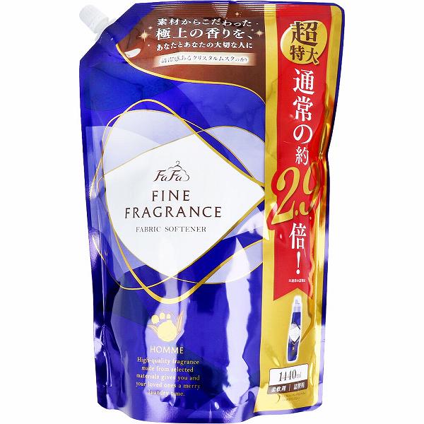 【20個セット】 ファーファ ファインフレグランス オム クリスタルムスクの香り 柔軟剤 詰替用 1440mL