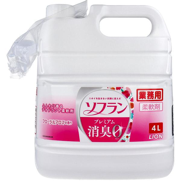 【12個セット】 業務用 ソフラン プレミアム消臭 柔軟剤 フローラルアロマの香り 4L