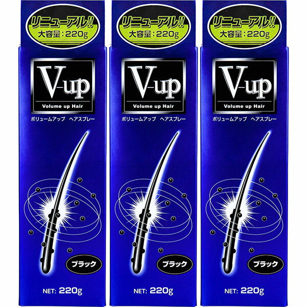 【10個セット】 ボリュームアップ ヘアスプレー ブラック 220g×3個セット