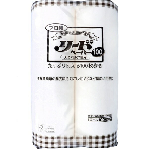 【2個セット】 プロ用 リードペーパー100 大サイズ 385mm×240mm 100枚×2ロール