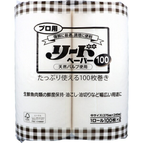 【10個セット】 プロ用 リードペーパー100 中サイズ 275mm×240mm 100枚×2ロール