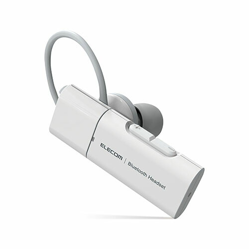 【正規代理店】 エレコム LBT-HSC10MPWH ヘッドセット Bluetooth ワイヤレスイヤホン 連続通話最大5時間 充電2時間 USB Type-C端子 片耳 左右耳兼用 イヤーフックタイプ ホワイト 1