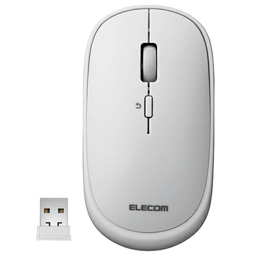 【正規代理店】 エレコム M-TM10DBGY ワイヤレスマウス BlueLED 無線 ( USB 2.4GHz ) 4ボタン 薄型 モバイルマウス 収納ポーチ付き 割り当て機能 レシーバー収納付 グレー
