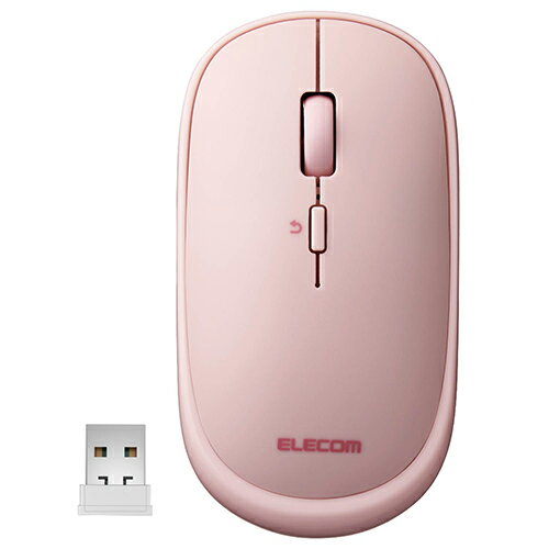 【正規代理店】 エレコム M-TM10DBPN ワイヤレスマウス BlueLED 無線 ( USB 2.4GHz ) 4ボタン 薄型 モバイルマウス 収納ポーチ付き 割り当て機能 レシーバー収納付 ピンク