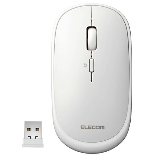 【正規代理店】 エレコム M-TM10DBWH ワイヤレスマウス BlueLED 無線 ( USB 2.4GHz ) 4ボタン 薄型 モバイルマウス 収納ポーチ付き 割り当て機能 レシーバー収納付 ホワイト