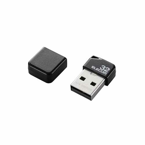 【2個セット】エレコム MF-SU2B32GBK 超小型USB2.0USBメモリ USB メモリ USBメモリー フラッシュメモリー 32GB Windows11 対応 1