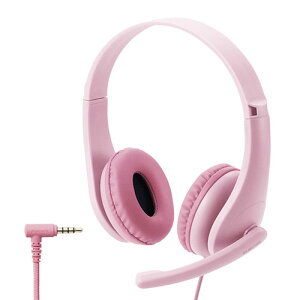 【 送料無料 】 エレコム HS-KD01TPN 子ども 専用 ヘッドセット 有線 4極 ミニプラグ 両耳 マイクアーム 付 回転式 ヘッドホン ヘッドフォン キッズ 子供 こども switch マイク ケーブル長 1.2m ピンク販売