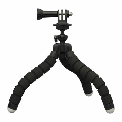 【正規代理店】 エレコム AC-TPFL01BK GoPro HERO9 / 8 / 7 / 6 / 5 / MAX用 マウント 自撮り棒 フレキシブル 三脚 軽量 小型 立てる 巻き付ける 挟む アクションカメラ用