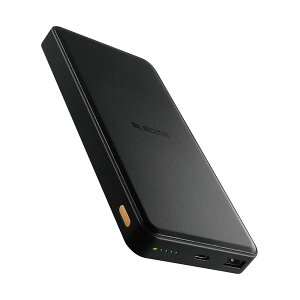 【正規代理店】 エレコム DE-C39-12000BK モバイルバッテリー 12000mAh PD対応 20W 入出力( Type C ×1) 出力( USB A ×1) リン酸鉄リチウムイオン電池 PSE認証 おまかせ充電 ブラック