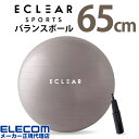 【正規代理店】 エレコム HCF-BB65GY バランスボール 65cm エクリアスポーツ 耐荷重500kg 専用ポンプ 空気入れ グレー アンチバースト 筋トレ 体幹トレーニング ダイエット 椅子 