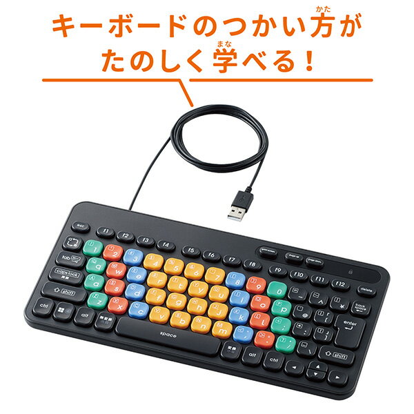 【正規代理店】 エレコム TK-FS10UMKBK 有線キーボード コンパクト カラー キーボード Caps Lock機能無..