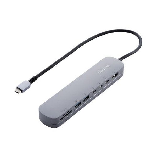 【正規代理店】 エレコム DST-C22SV USB Type C ドッキングステーション ハブ 8-in-1 PD 85W出力 USB-C ×3 USB-A ×2 HDMI ×1 SD+microSD ×1 【 Windows 11 10 macOS iPadOS 対応 】 シルバー