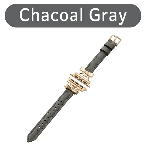 【正規代理店】 エレコム AW-41BDLRBJGY Apple Watch 41 40 38mm 用 リボン付ソフトレザーバンド スリムタイプ &me アップルウォッチ ソフトレザー バンド リボン付き チャコールグレー ELECOM スリム ベルト レザー 送料無料