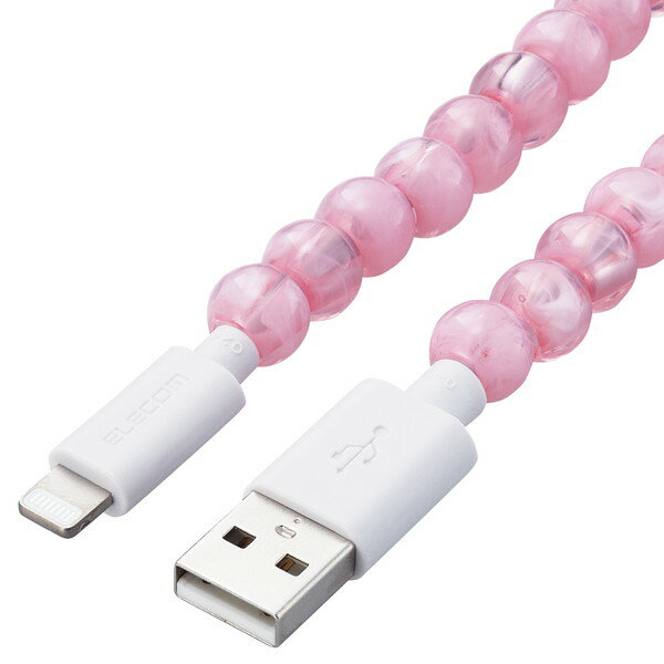 【正規代理店】 エレコム MPA-CJAL10PN USB-A to Lightningケーブル コードジュエリー &me ライトニングケーブル 充電ケーブル 1.0m ピンクマーブル ELECOM 1年保証 ケーブル スマートフォン ライトニング ピンク